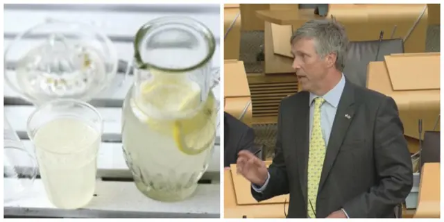 Conservative MSP Edward Mountain and lemonade