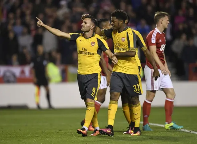 Arsenal celebrate third goal