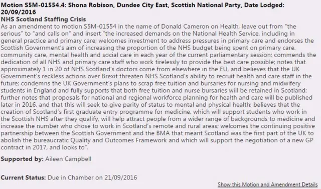 SNP amendment