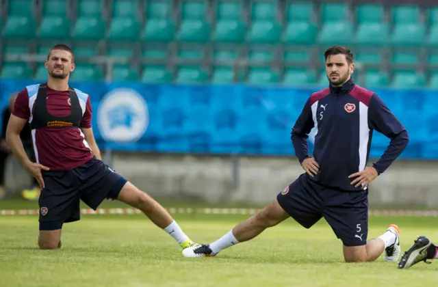 Perry Kitchen and Alim Ozturk in training with Hearts