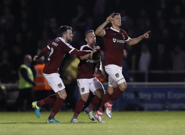 Alex Revell scores for Northampton