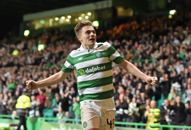 James Forrest celebrates