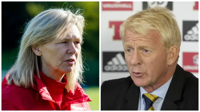 Scotland coaches Anna Signeul and Gordon Strachan