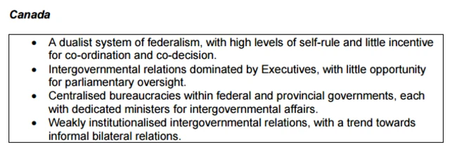 Canad's intergovernmental relations