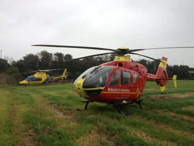 Air ambulance in a field