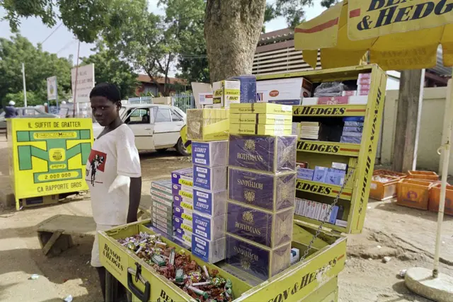 Cigarette seller in Burkina Faso