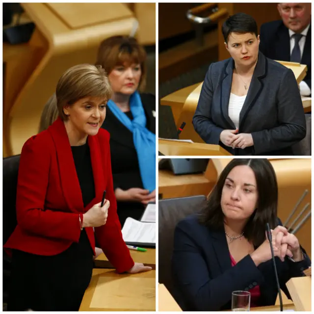 Nicola Sturgeon, Ruth Davidson and Kezia Dugdale