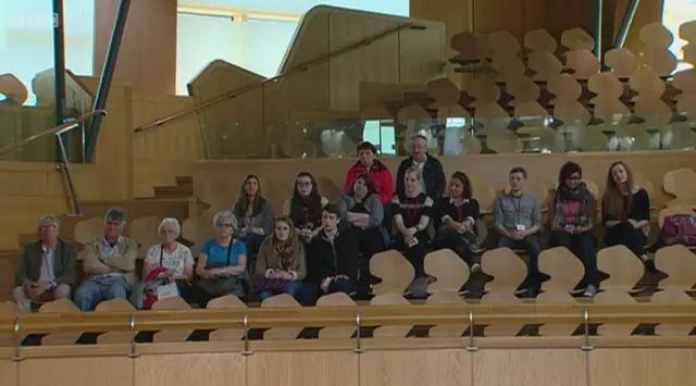 Staff and students from the University of the West of Scotland in the gallery