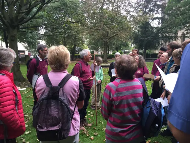 Bishop of Lichfield addresses people