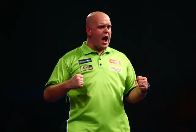 Michael van Gerwen celebrates