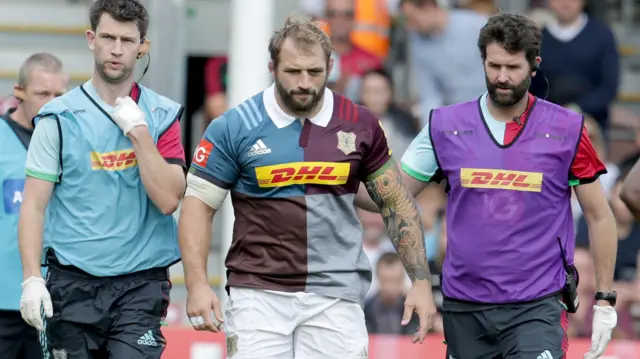 Harlequins' Joe Marler gets treatment