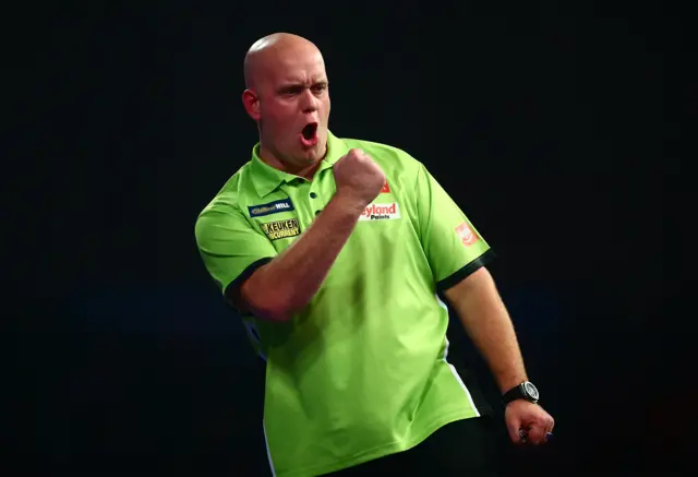 Michael van Gerwen celebrates