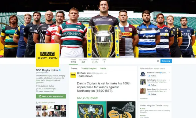 BBC Rugby Union twitter