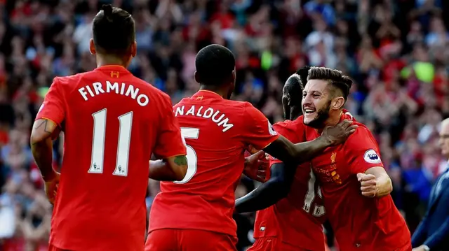 Liverpool players celebrate