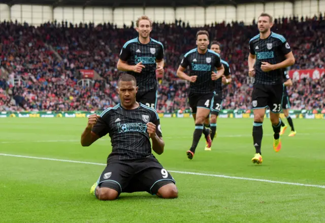 West Brom celebrate their equaliser