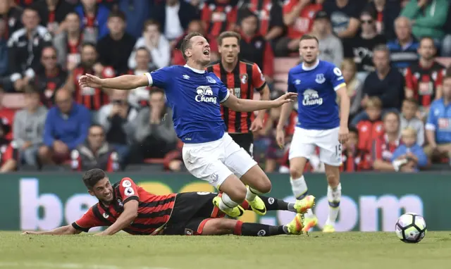 Jagielka is brought down