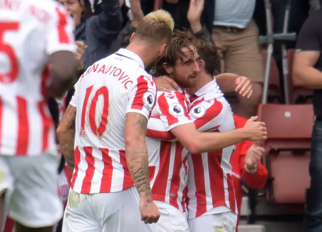 Joe Allen celebrates