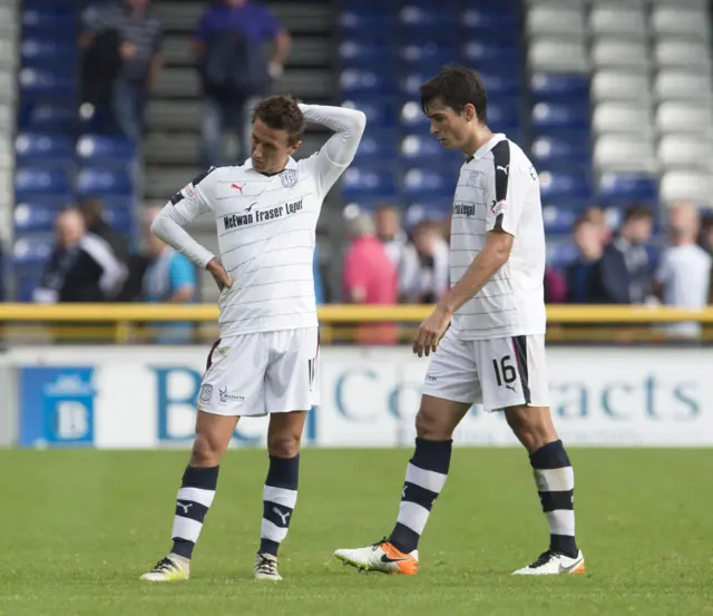 Dundee's Danny Williams (L) with team mate Julen Etxabeguren