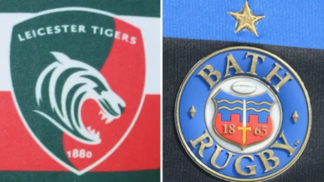 Leicester and Bath badges