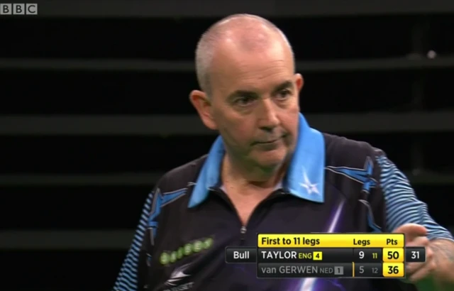 Taylor moves one leg from victory