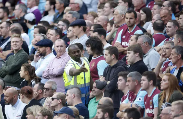 West Ham fans told to sit down