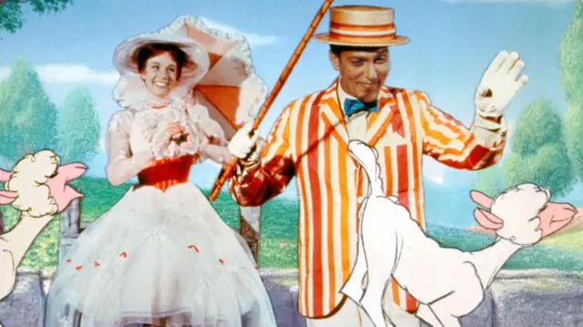 A publicity still from Mary Poppins