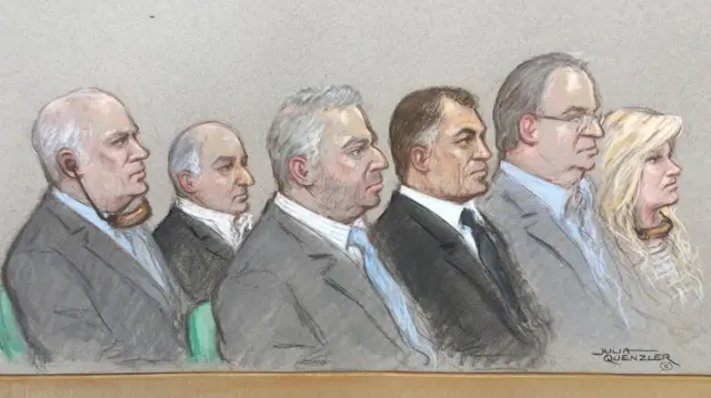 Artist's impressions of defendants at HBOS trial