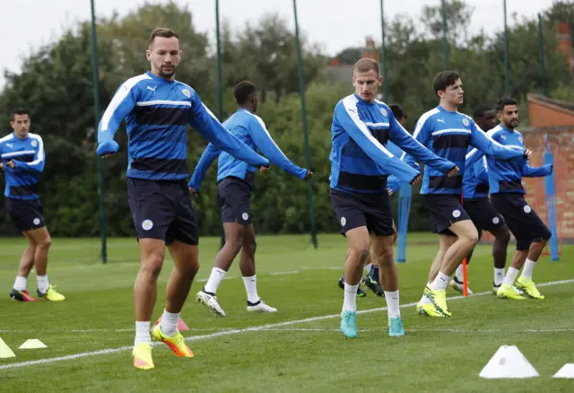 Leicester City in training