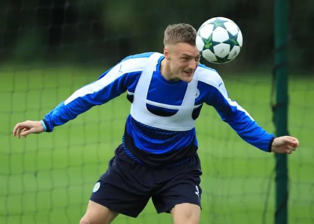 Jamie Vardy in training