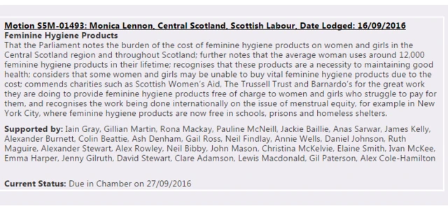 Motion from the feminine hygiene products