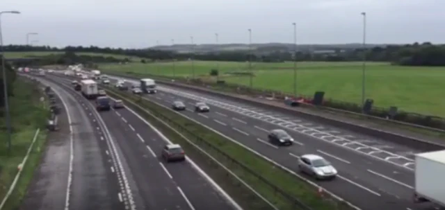 Roadworks on M5 for smart motorway