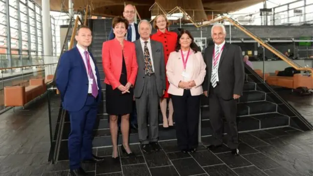 Diane James (second left) and UKIP AMs