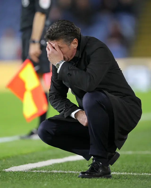 Walter Mazzarri looks dejected