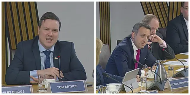 SNP MSP Tom Arthur and Lib Dem MSP Alex Cole-Hamilton