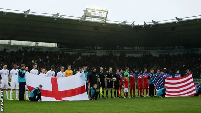 Plymouth hosted an Under 20's international between England and the USA in March 2015