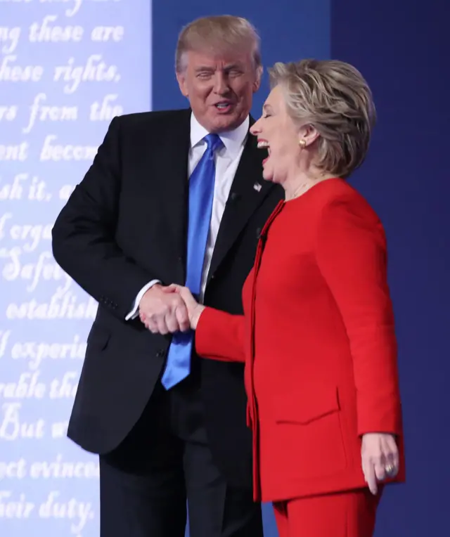 Donald Trump and Hillary Clinton before the 26 September debate