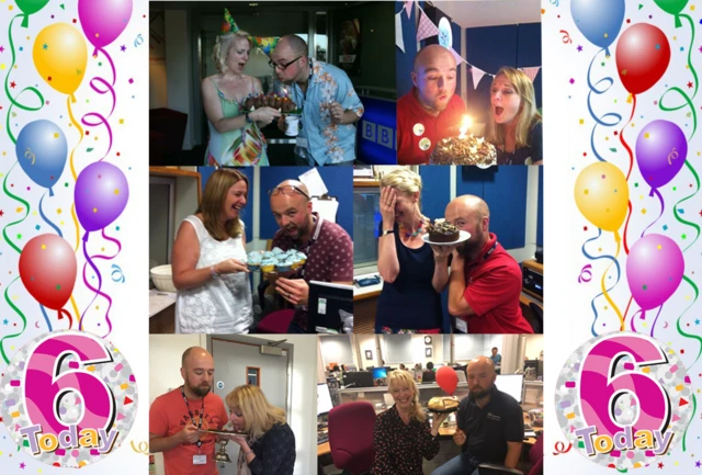 Montage of Adam and Vicki eating cake