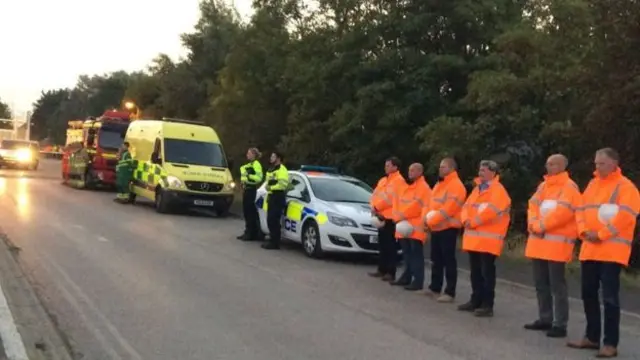 Ken's body being taken from the Dodcot site