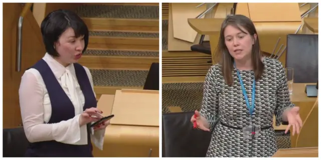 Labour MSP Monica Lennon and Public Health Minister Aileen Campbell