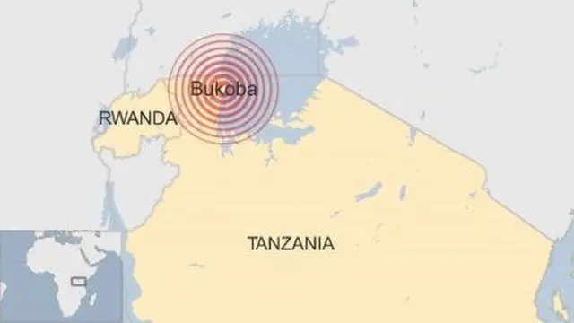 Map of earthquake area