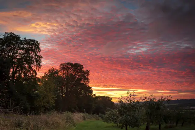 Sunset over Evesham