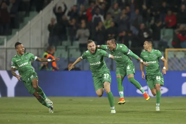 Ludogorets' Natanael celebrates