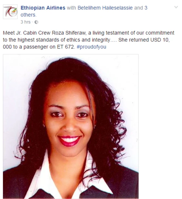 Ethiopian Airline facebook page