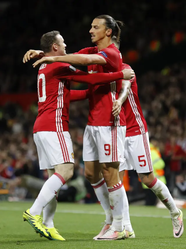 Zlatan Ibrahimovic celebrates