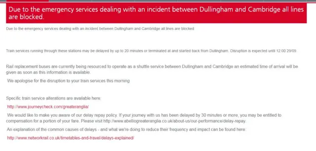 Train delay information