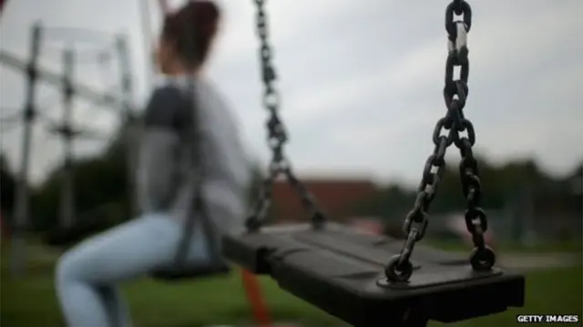 Girl sitting on swing