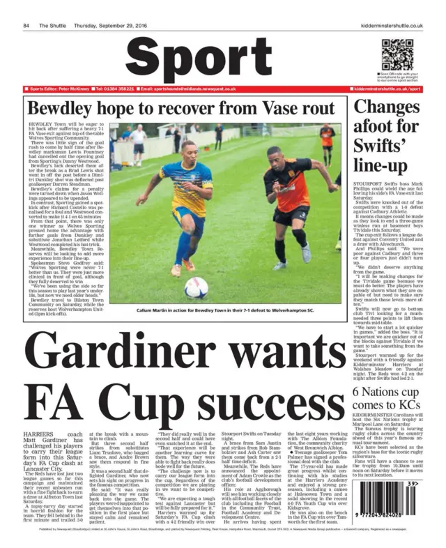 Kidderminster Shuttle back page