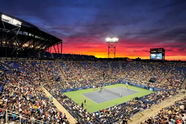 sunset at US Open