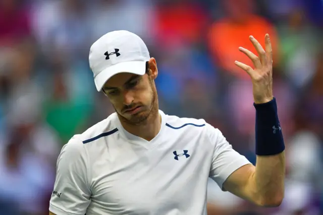 Andy Murray reacts