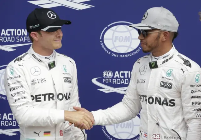 Nico Rosberg and Lewis Hamilton